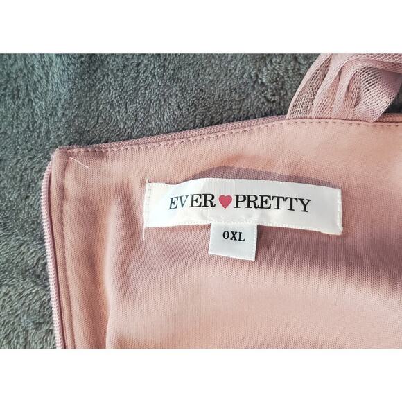 Ever Pretty Mauve Blush Pink Tule Full Length Gown 0XL - Picture 3 of 5